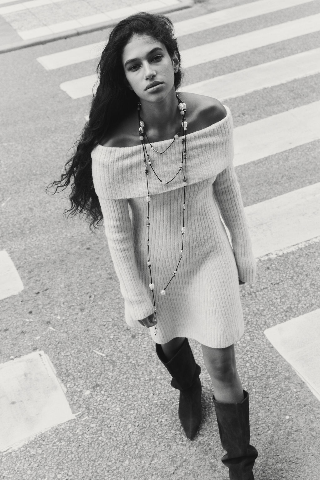 Vestido off-the-shoulder en punto de canal? - H&m фото 8