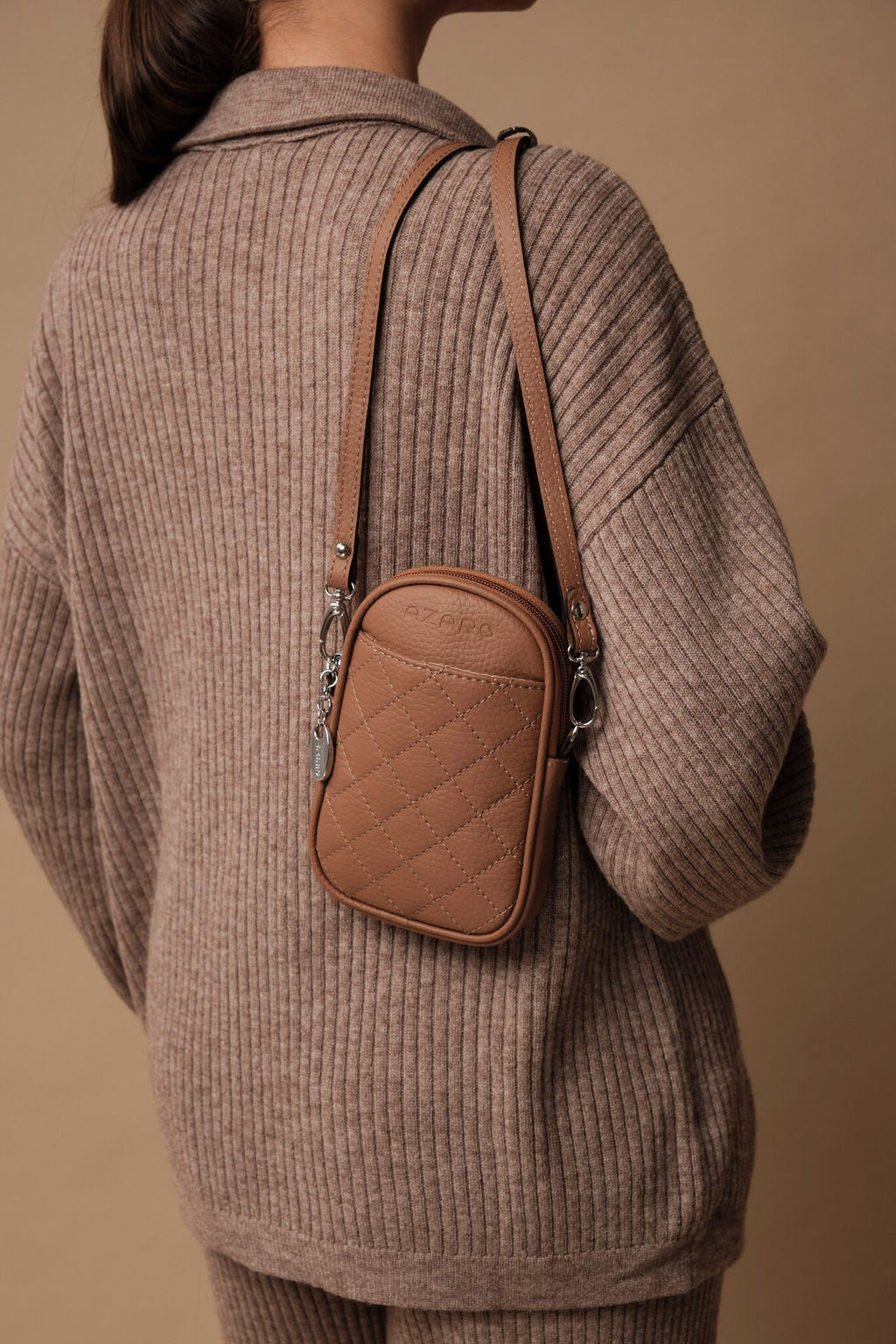 Сумка кожаная Azaro 30832 светлый орех