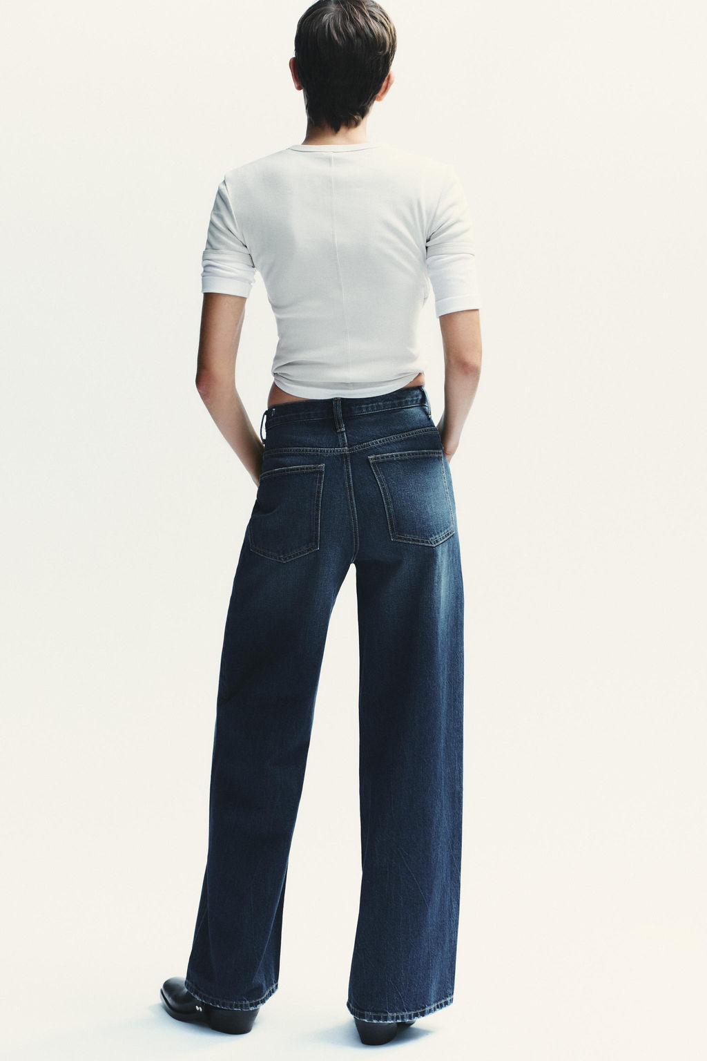 TRF WIDE-LEG CROSSED WAIST HIGH-WAIST JEANS - Zara фото 7