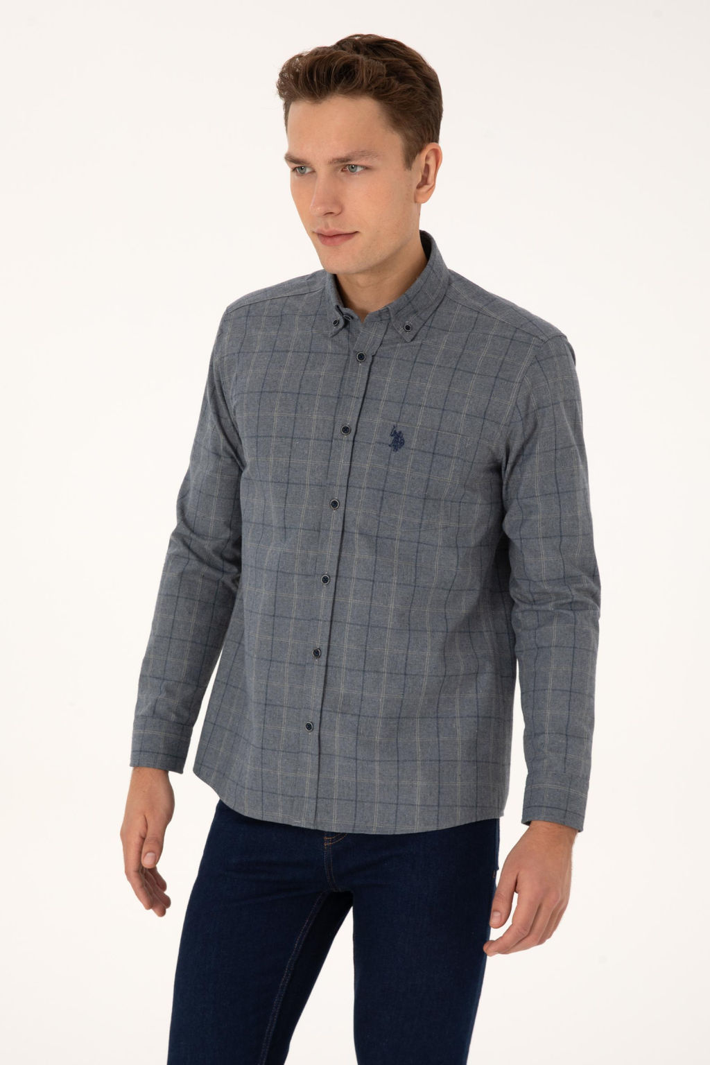 Erkek A__k Lacivert Uzun Kollu G_mlek - U.s. polo assn фото 3