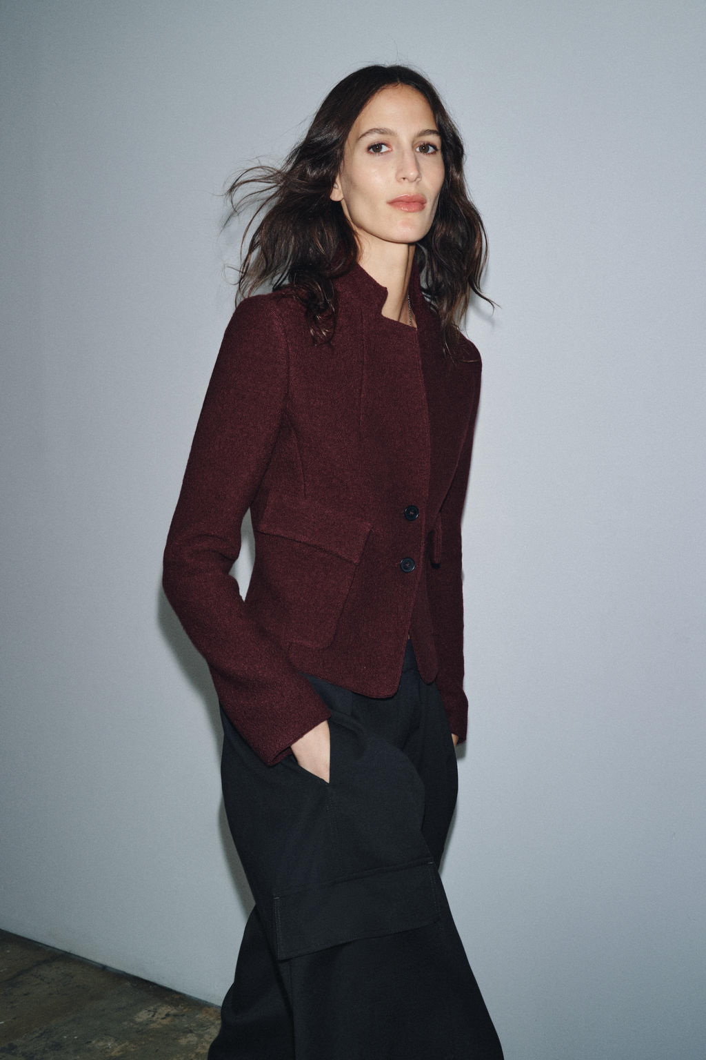 FITTED BOUCL_ WOOL JACKET ZW COLLECTION