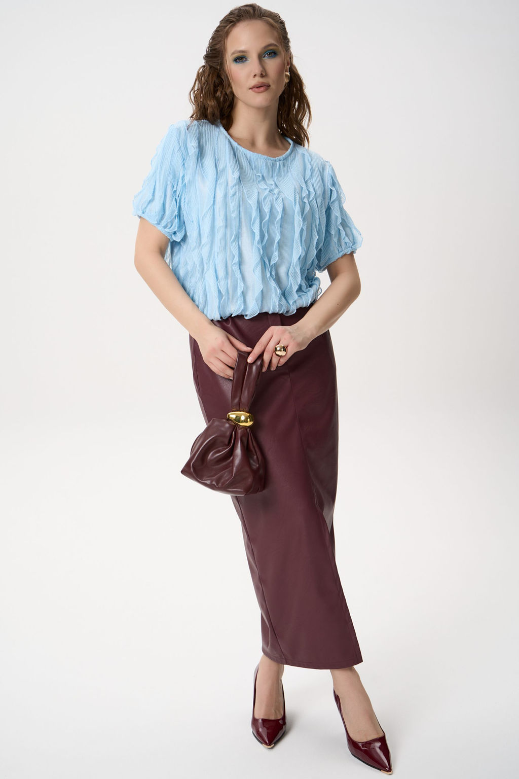 Блузка Лили (голубой) - Эльза фото 3