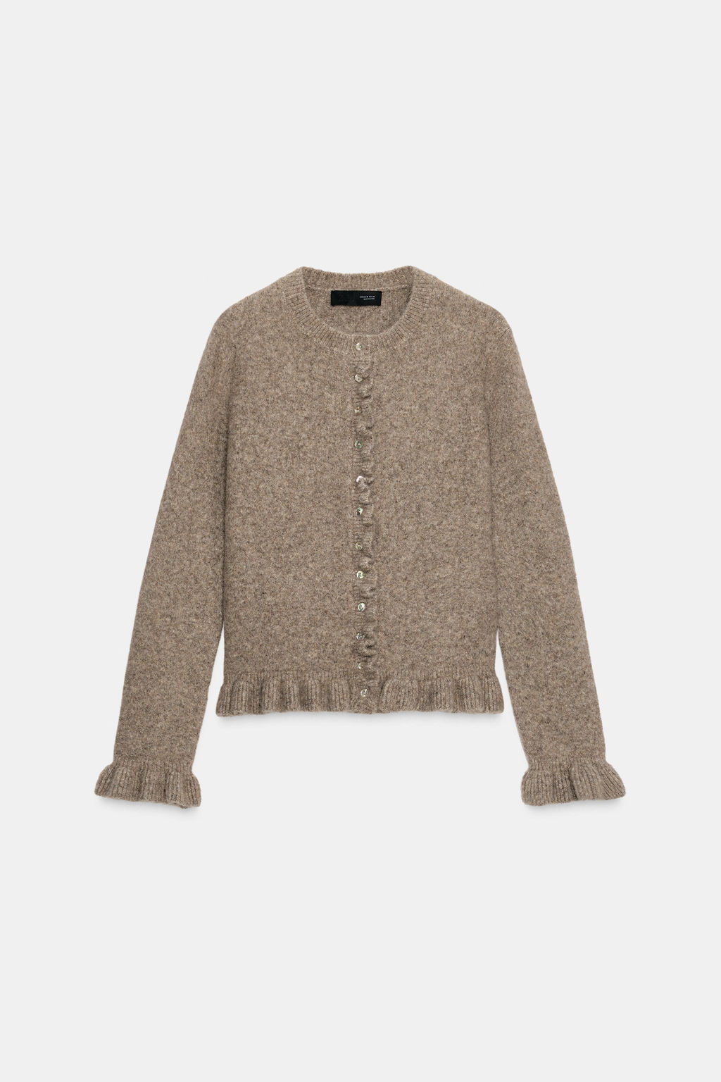 KNIT CARDIGAN WITH RUFFLE TRIMS - Zara фото 5