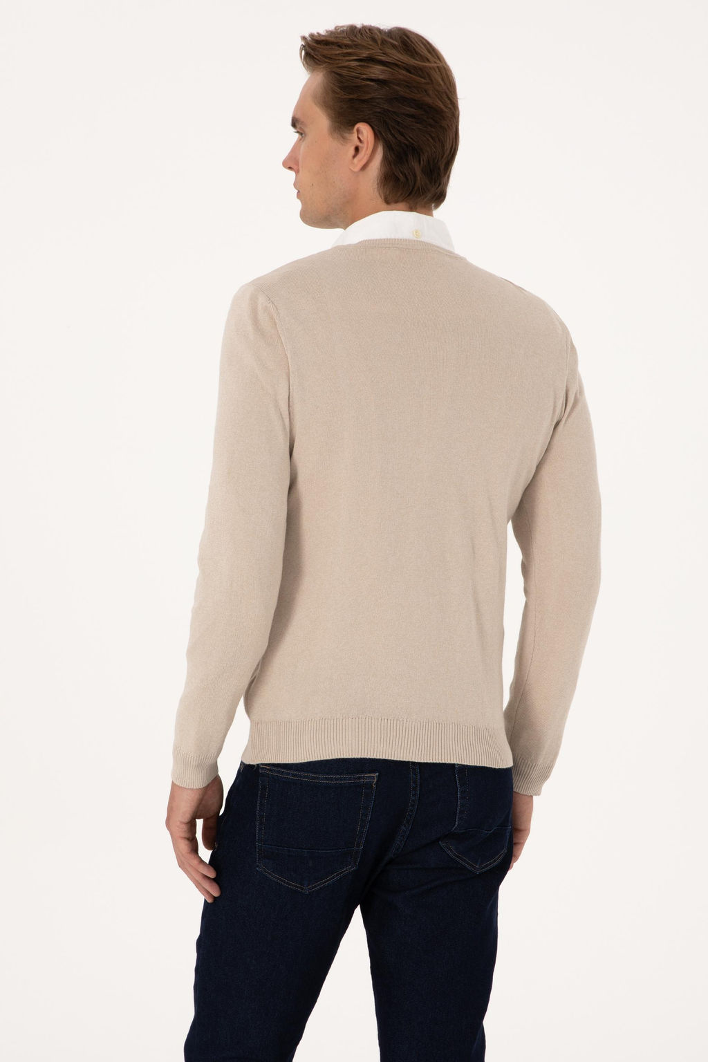 Erkek Slim Fit V Yaka Ta_ Melanj Basic Kazak - U.s. polo assn фото 5