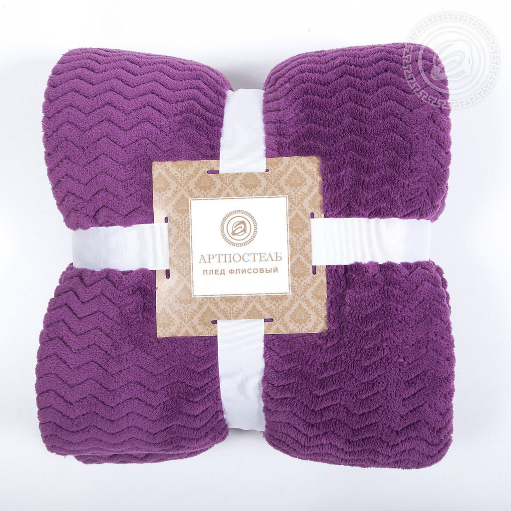 Плед флисовый Роскошь Сирень 220*200/1 шт. Пледы из флиса (Роскошь) - Артпостель фото 3