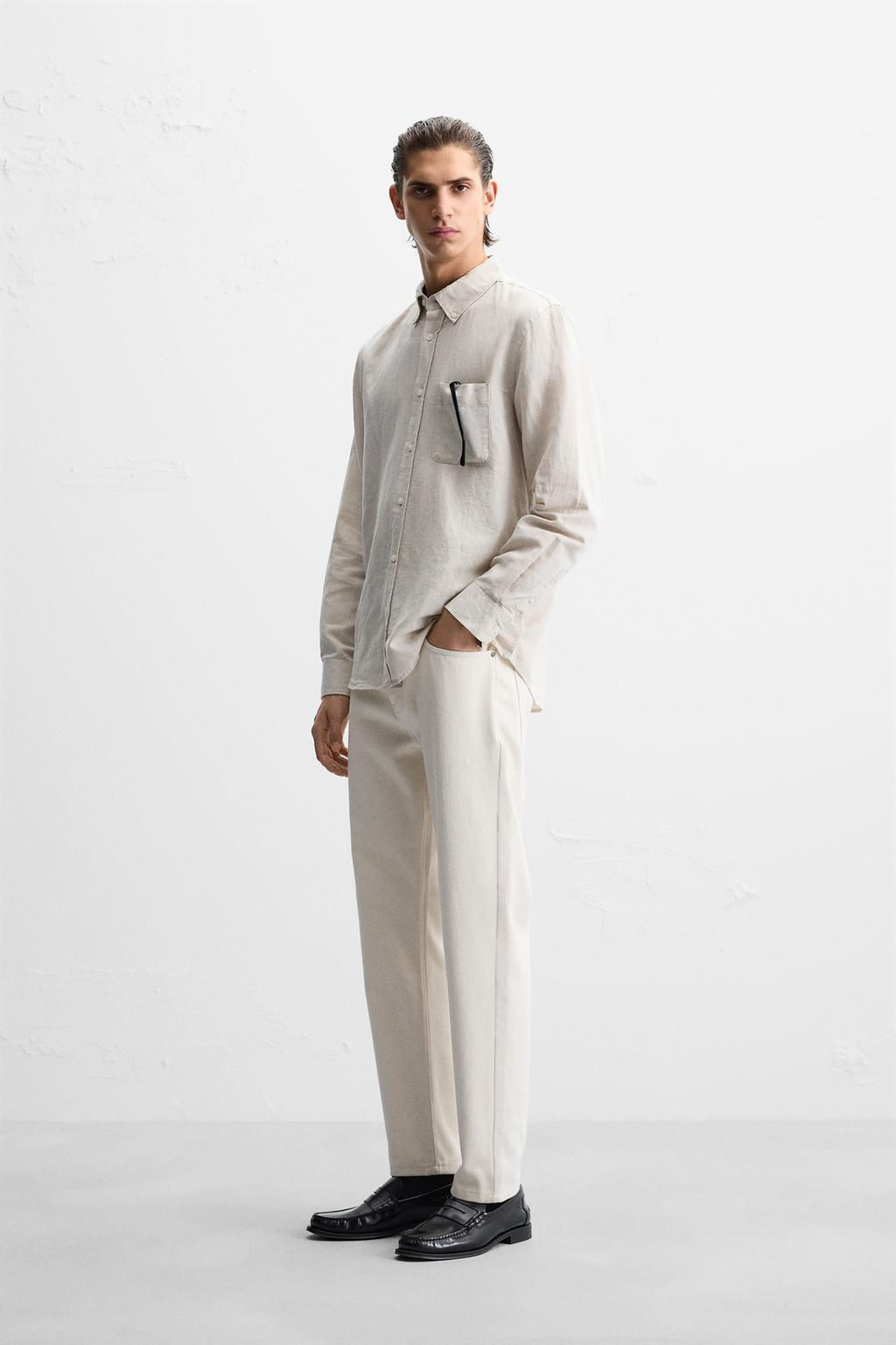 COTTON - LINEN SHIRT - Zara фото 6