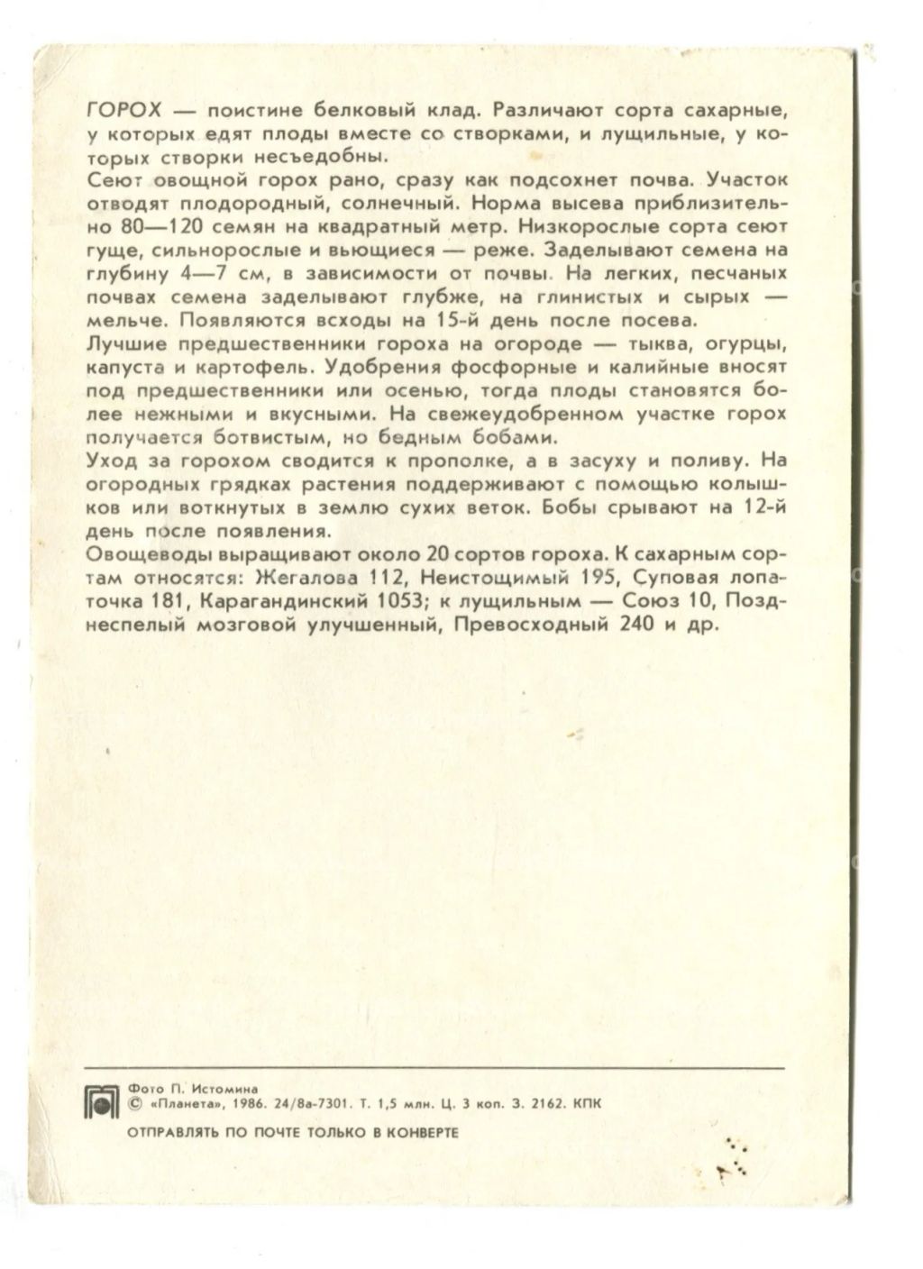 Открытка Горох