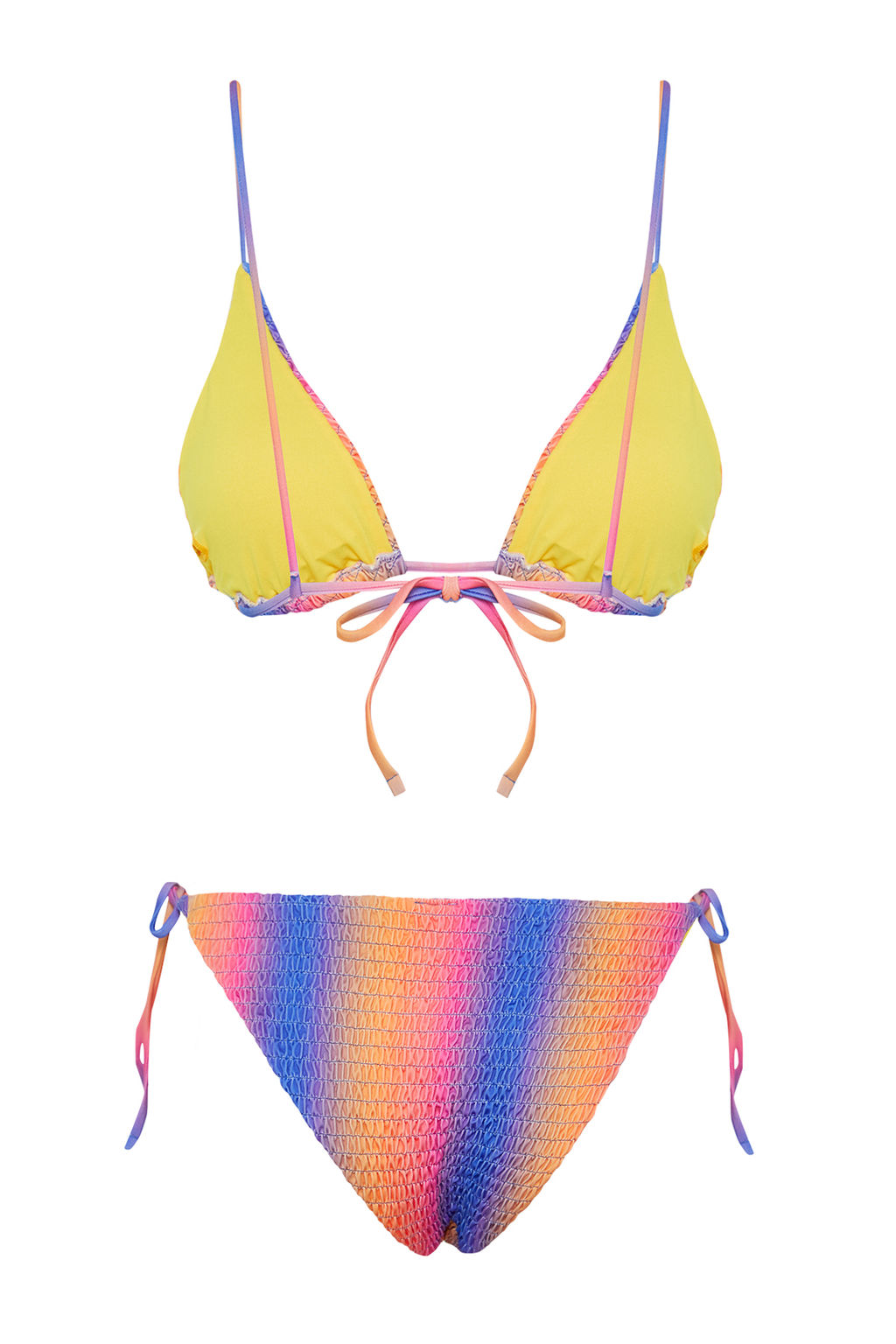TRENDYOLMILLA Degrade Desenli Ucgen Gipeli Brazilian Bikini Tak?m? TBESS24BT00135
