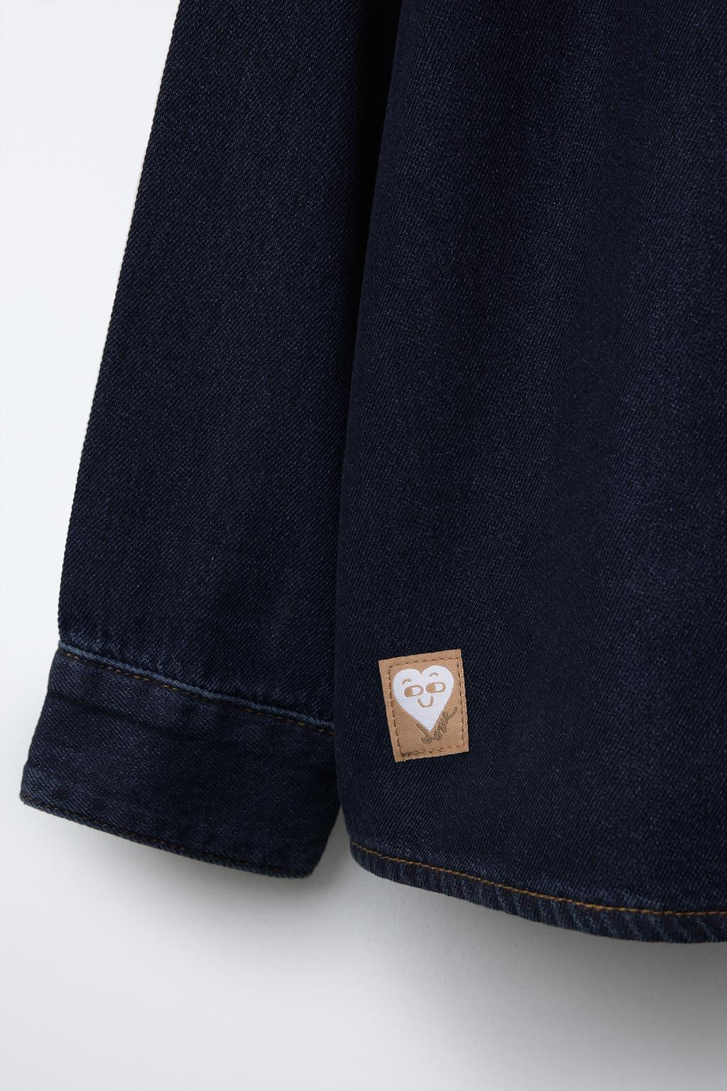 DENIM OVERSHIRT WITH LABEL - Zara фото 5