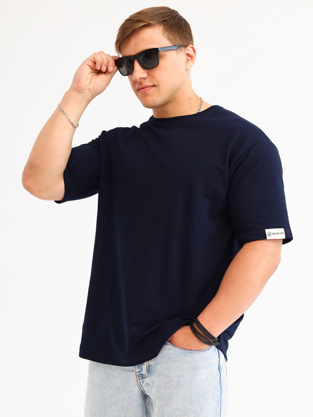 Футболка oversize Bearcape Ф2 (т. синий)
