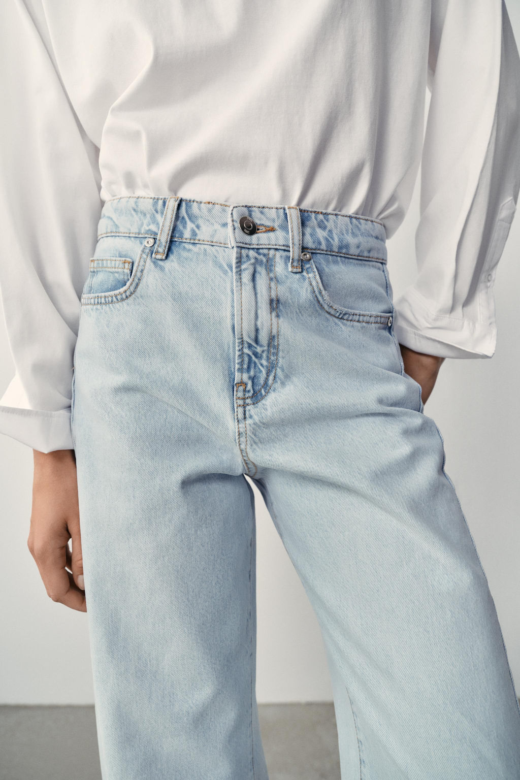 JEANS Z1975 BARREL TIRO ALTO / Azul claro - Zara фото 6