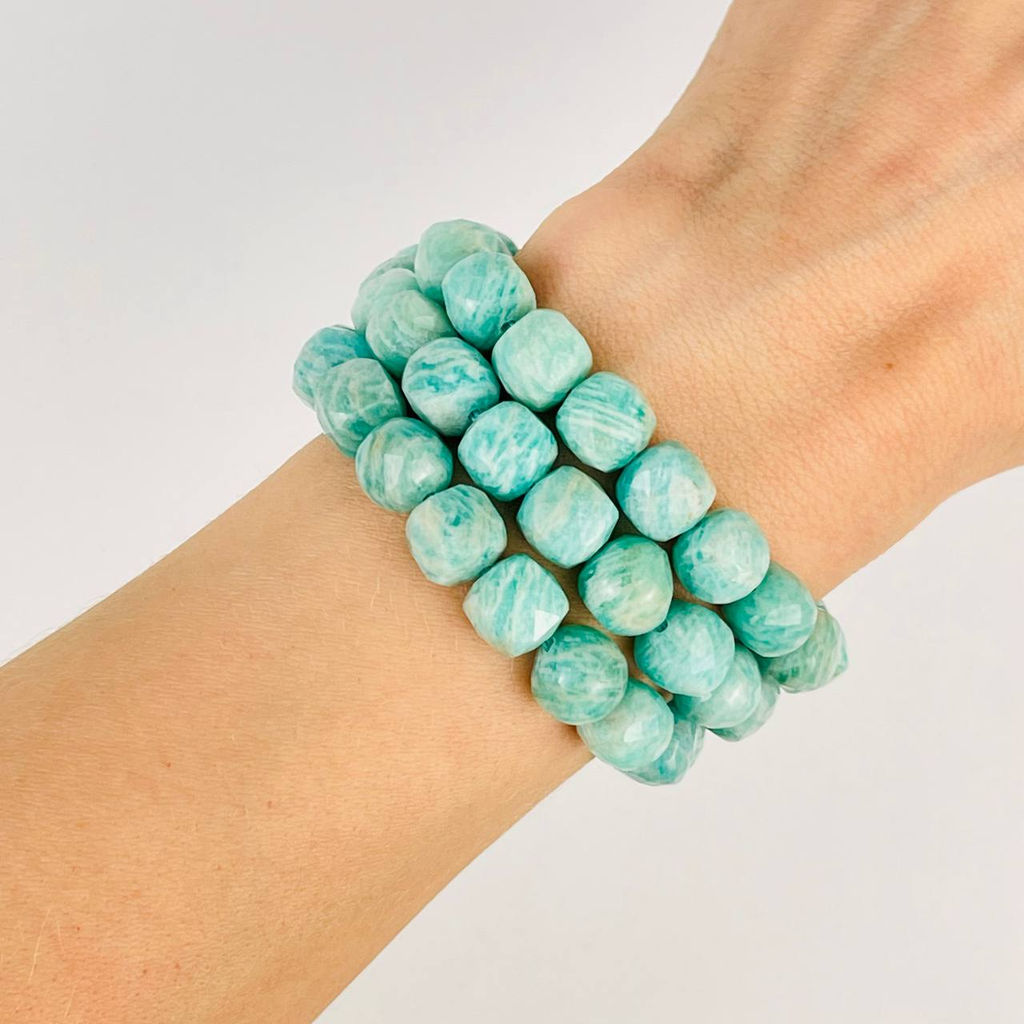 Бусины для украшений из Амазонита (42 бусины) 38 см