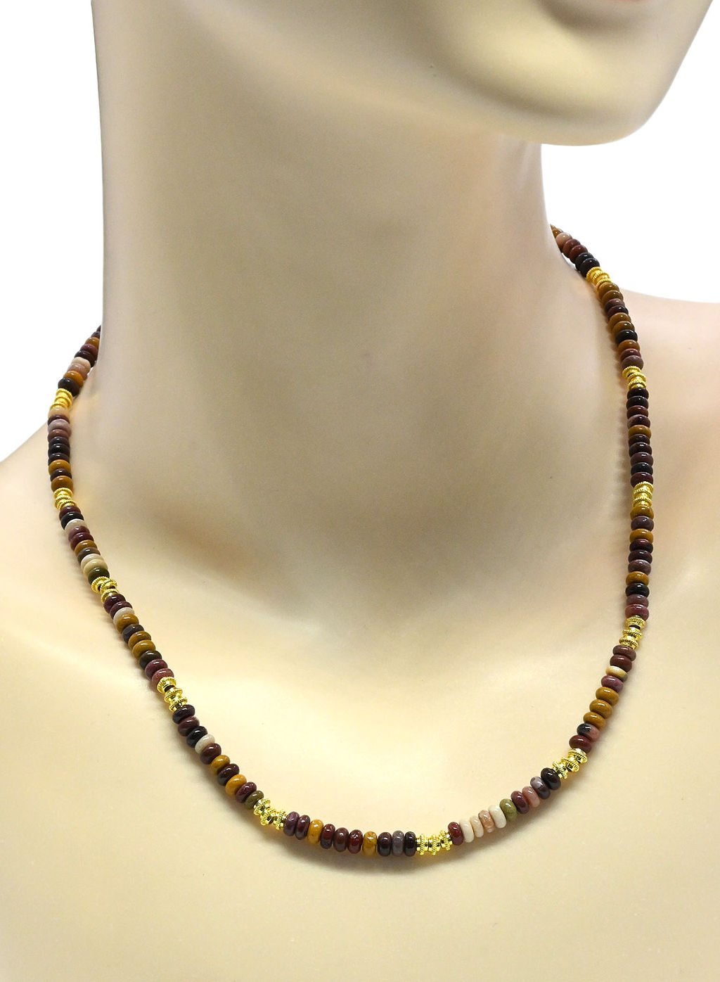 Чокер из яшмы мукаит рондель 4*3мм, 42см