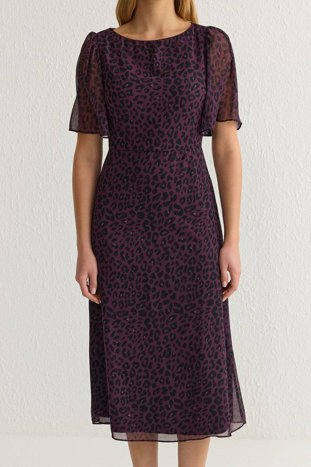 Fusya Animal Desenli A Kesim Melek Kol Astarl? Sifon Ucus Ucus Dokuma Midi Elbise TWOSS23EL01372 - Trendyolmilla фото 14