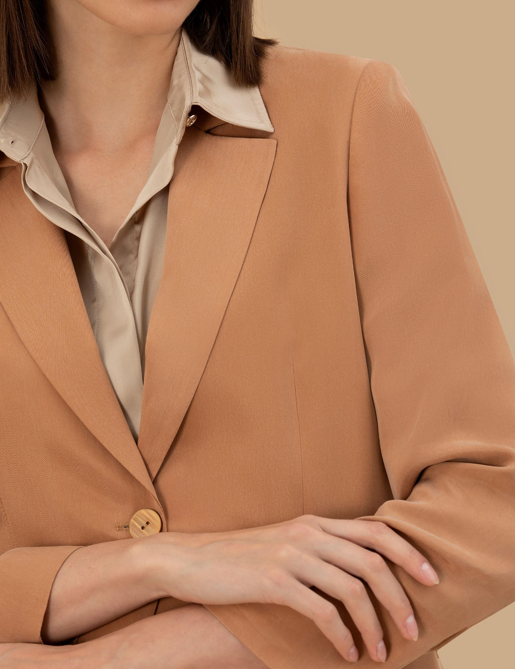 Kahverengi Kupro Regular Fit Ceket