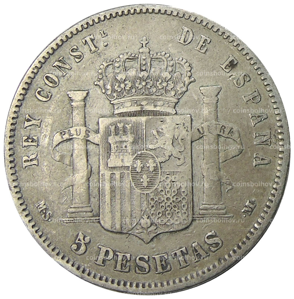 5 песет 1885 года Испания