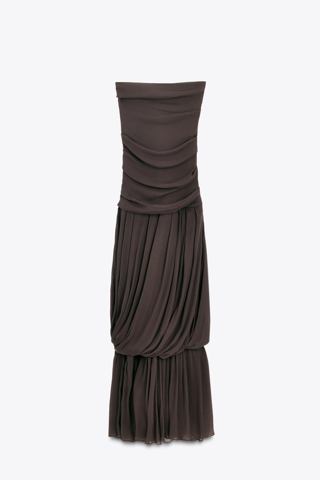 LIMITED EDITION DRAPED STRAPLESS LONG DRESS - Zara фото 5