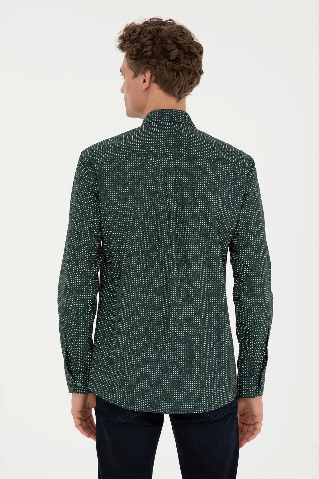 Мужская зеленая рубашка с длинным рукавом Неожиданная скидка в корзине - U.s. polo assn фото 5
