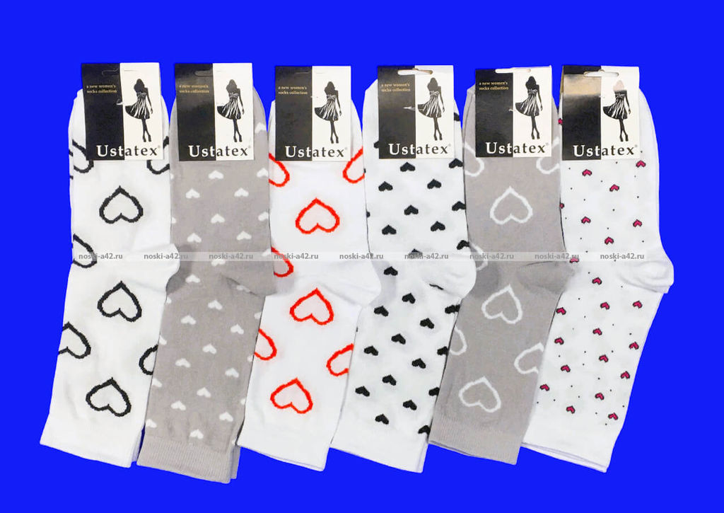 Цена за 10 пар. ЮстаТекс носки женские высокие 2с59 хлопок с лайкрой