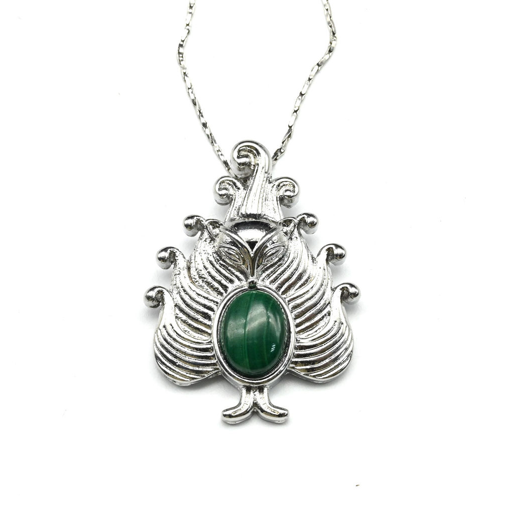 Подвеска с малахитом Лиса 22*30мм