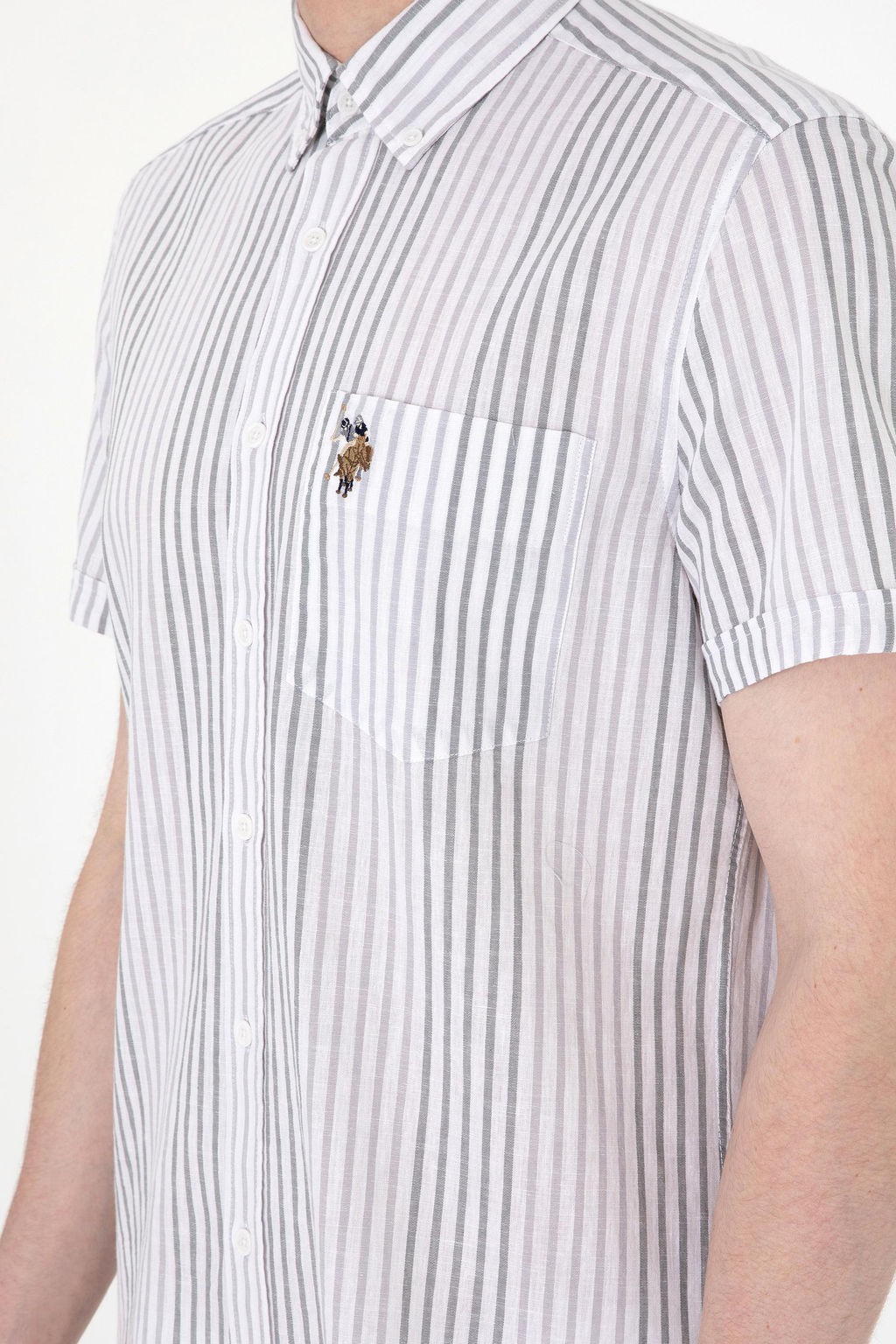 Erkek A__k Gri K_sa Kollu G_mlek Sepette S_rpriz _ndirim - U.s. polo assn фото 7