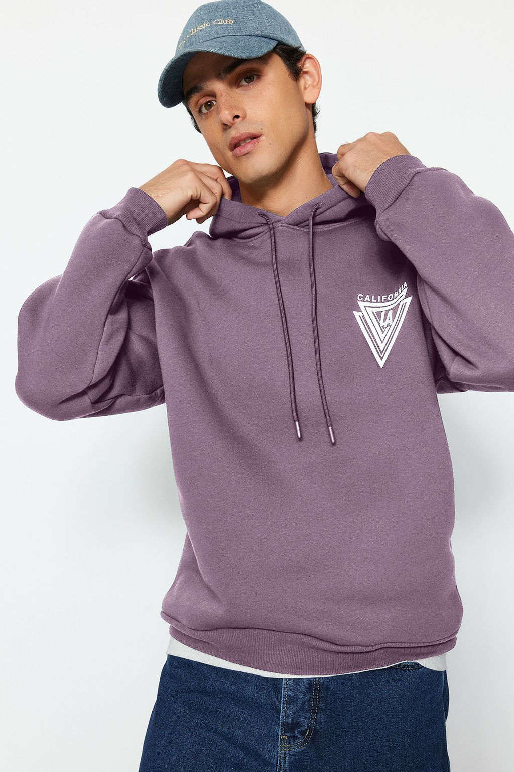 TRENDYOL MAN Turuncu %100 Pamuk Kapusonlu / Genis Kesim Kolej Bask?l? Ici Polarl? Sweatshirt TMNAW24SW00063 - Trendyolmilla фото 23