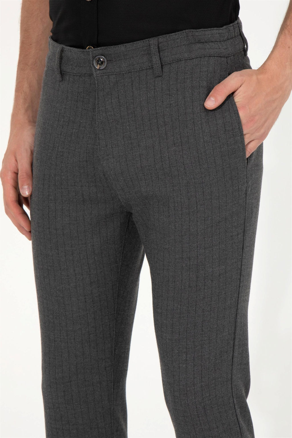 Мужские серые брюки из плотной ткани - U.s. polo assn фото 5