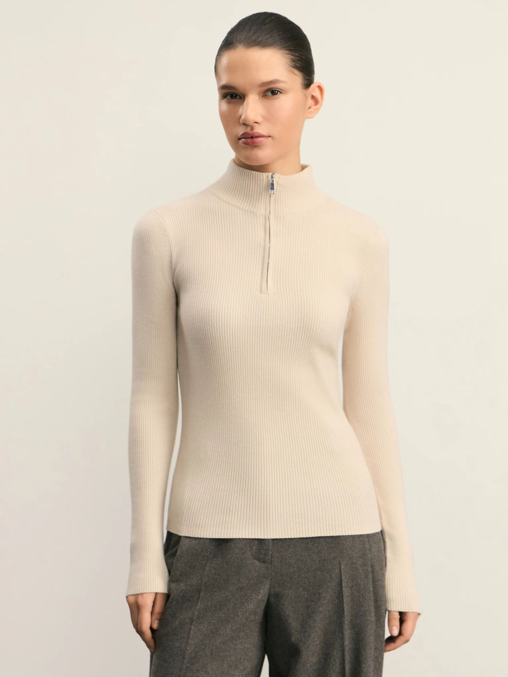 Джемпер в рубчик с молнией / Zarina  фото 3