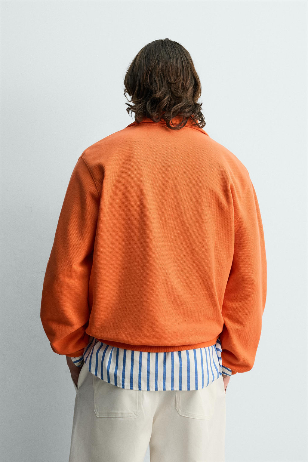 SUDADERA PIQU? CUELLO CREMALLERA / Naranja - Zara фото 3