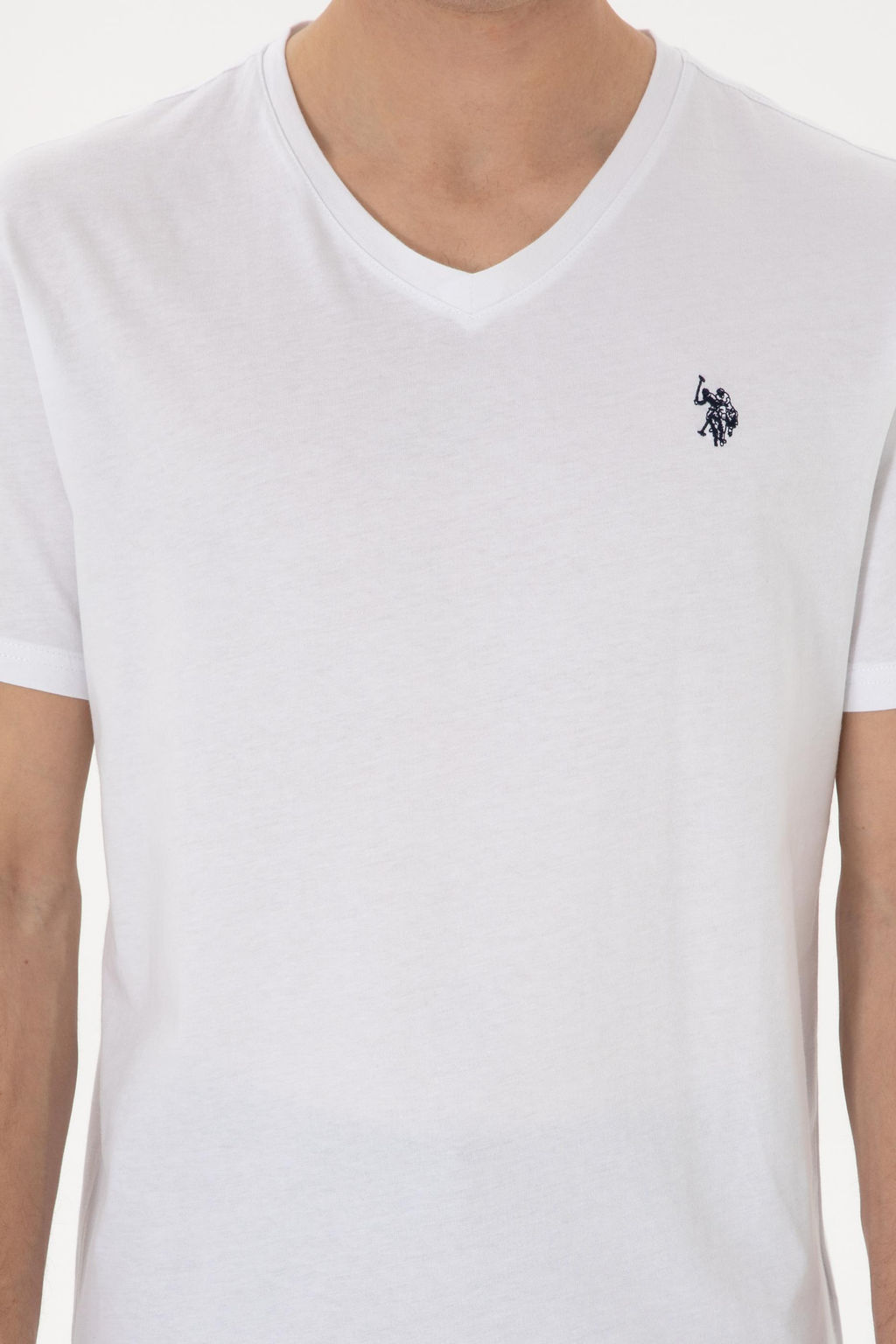 Erkek Regular Fit V Yaka Siyah Basic Ti__rt