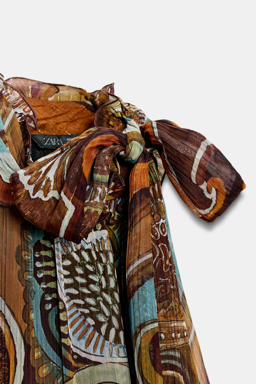 ASYMMETRIC PRINTED TOP WITH METALLIC THREAD - Zara фото 9