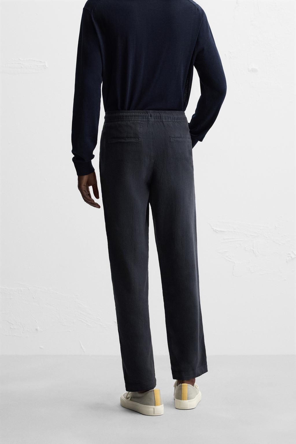 RELAXED FIT TEXTURED TROUSERS - Zara фото 12