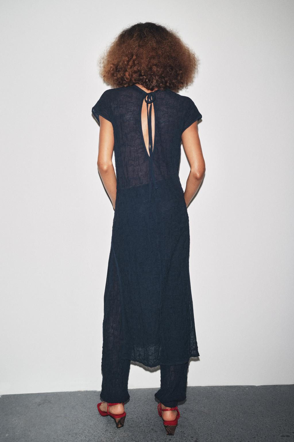 FINE KNIT WRINKLED-EFFECT TROUSERS - Zara фото 6