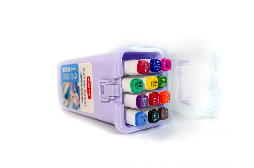 Скетч Маркеры НЕ водостойкие (моющиеся) цветные. 12 цветов