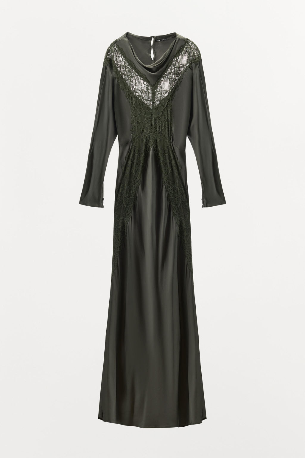 BATWING LACE SATIN DRESS - Zara фото 6