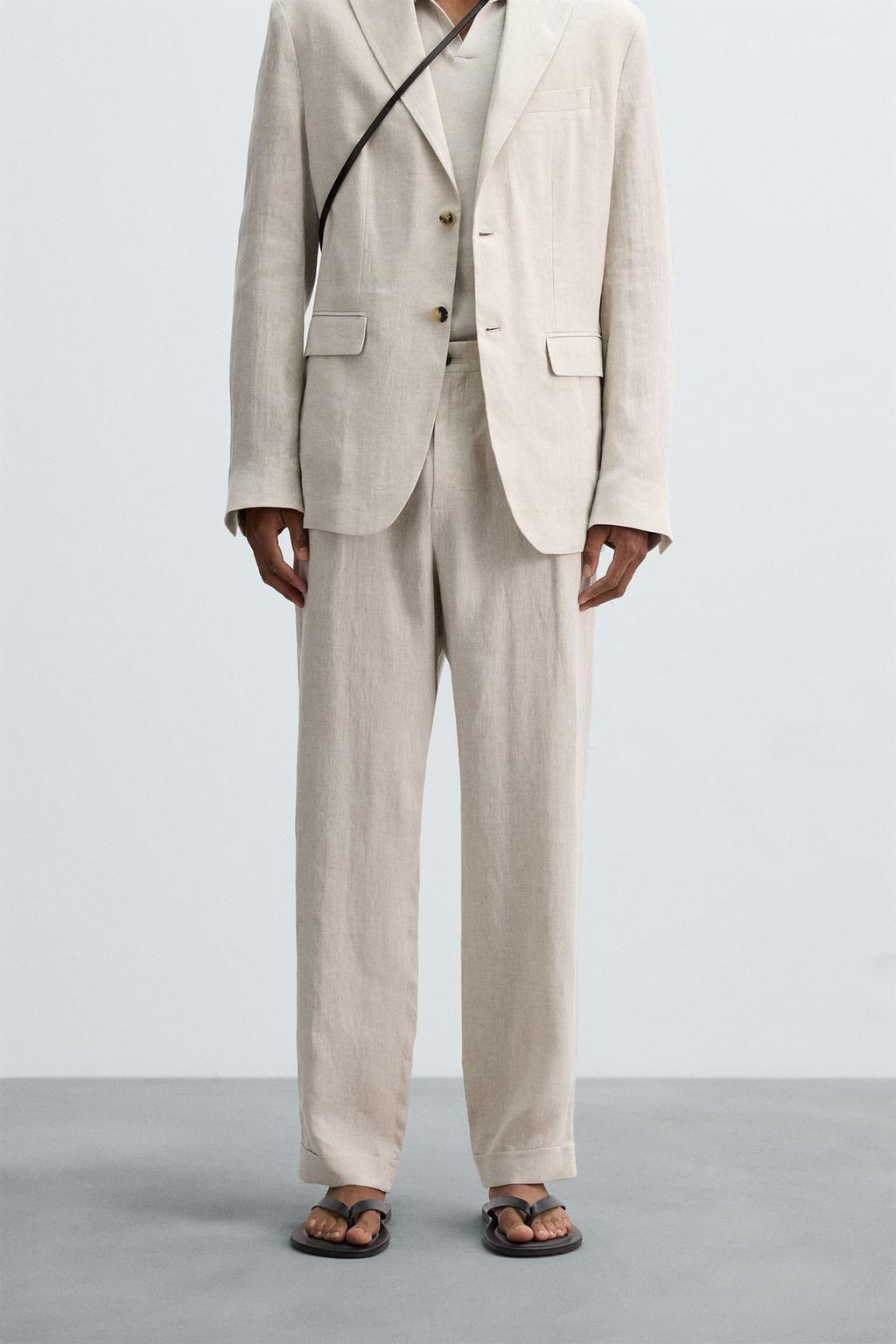 100% LINEN SUIT TROUSERS - Zara фото 2