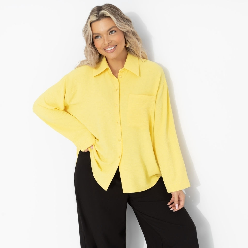 Рубашка свободного кроя, Создала себя сама (желтая) - Charutti фото 2