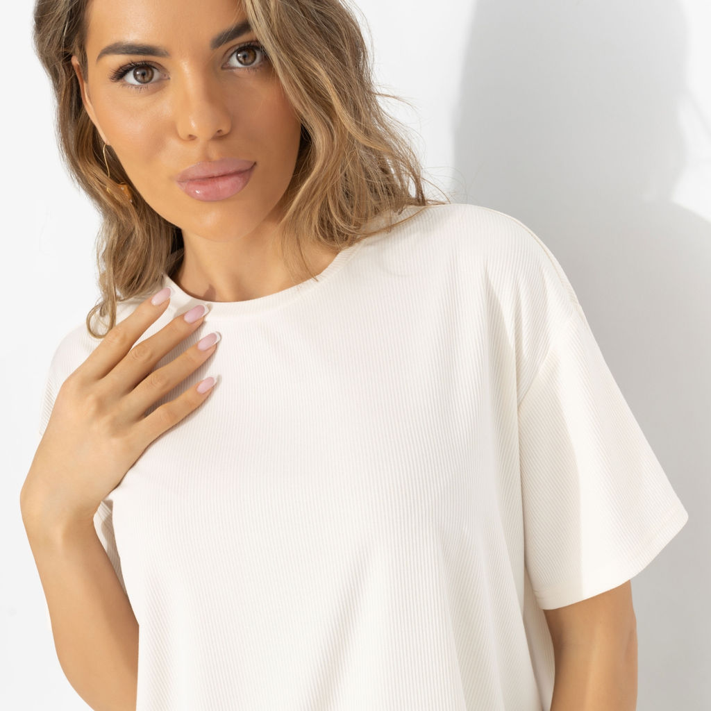 Футболка из трикотажа-лапша, Знак принцессы (беж) - Charutti фото 3