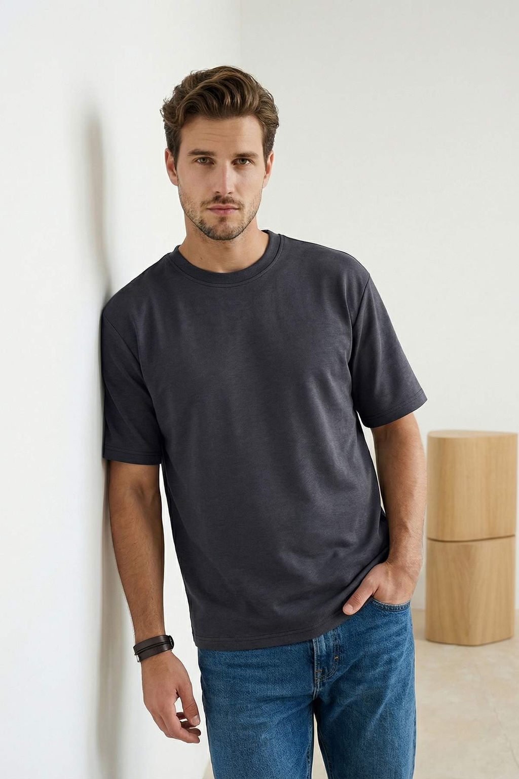 Indigo Wardrobe Essentials Dusuk Omuz Regular Fit Yumusak Tuse Modal T-Shirt TMNSS26TS00007 - Trendyolmilla фото 13