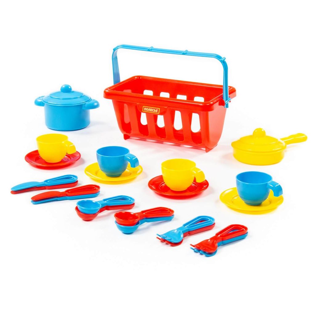 Набор детской посуды TOP chef с корзинкой №2 на 4 персоны (в сеточке) - Полесье фото 3