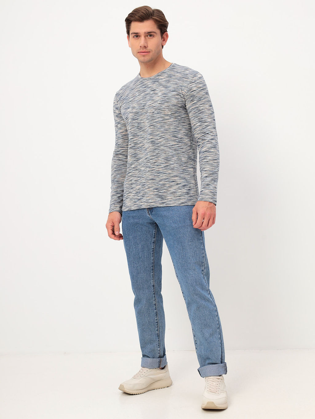 Футболка мужская длинный рукав GREG G165-KM-OR1048 (бежевый)  фото 6