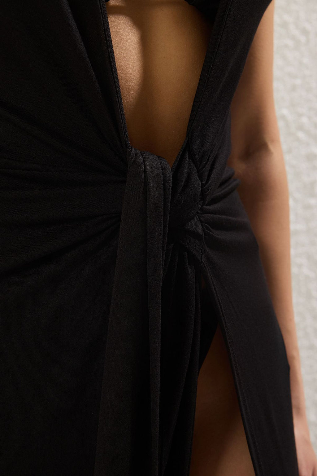 Siyah Orme Y?rtmacl? Maxi Plaj Elbise TBESS25EL00117 - Trendyolmilla фото 3