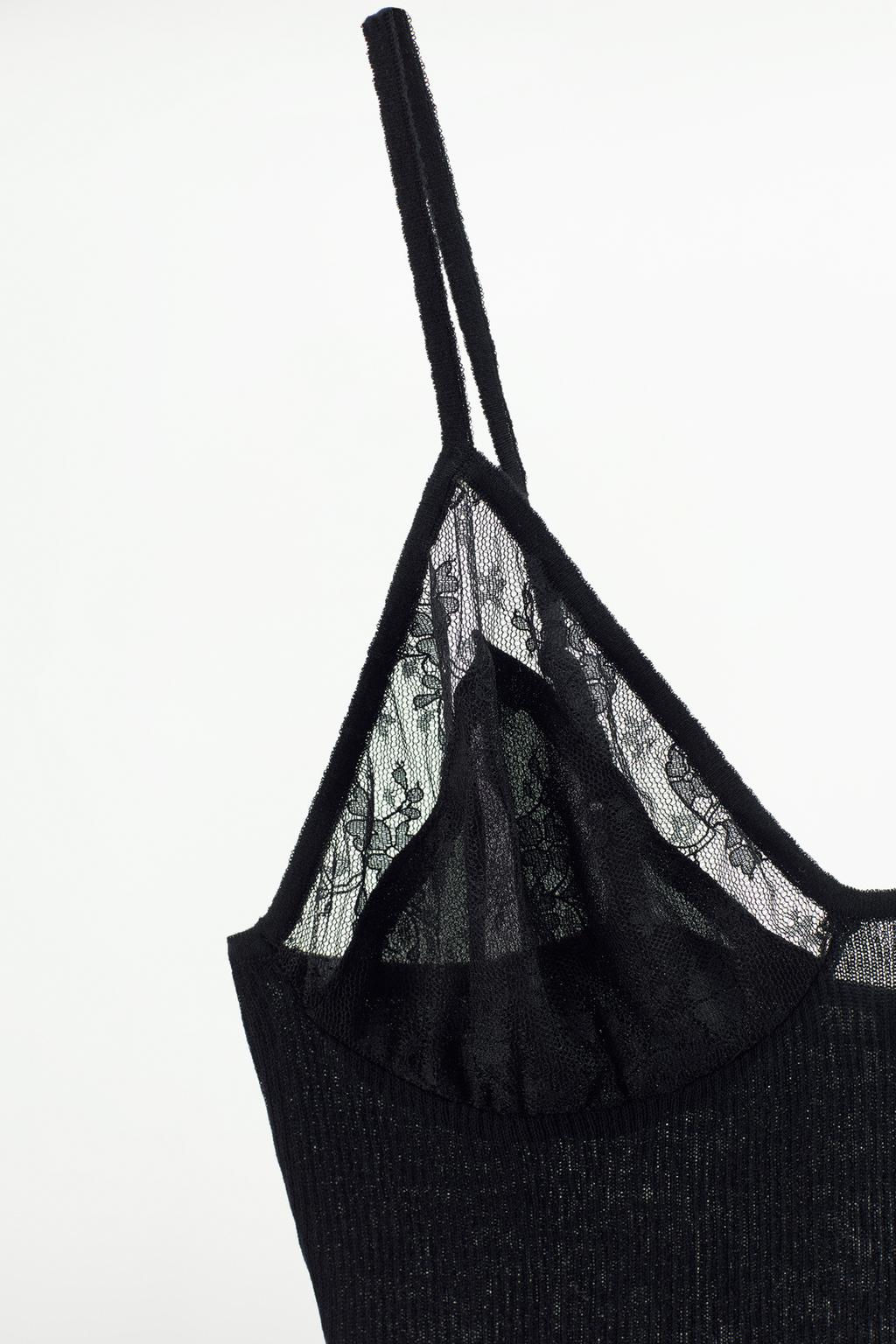 STRAPPY KNIT TOP WITH LACE - Zara фото 7