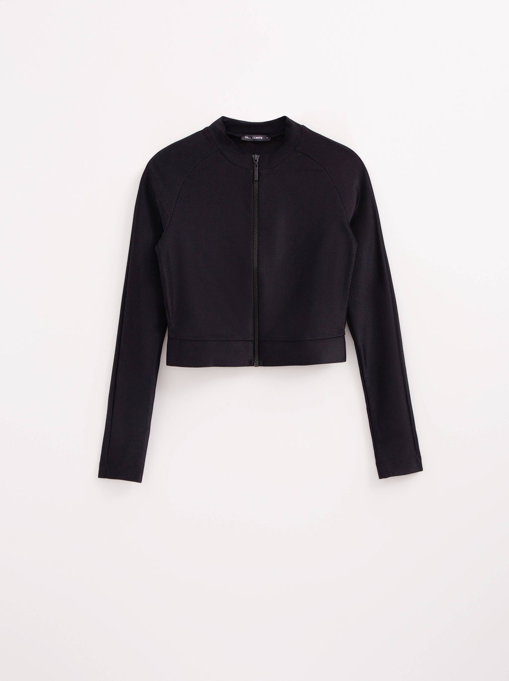 CONTE Укороченный спортивный джемпер в рубчик на молнии LJ 2750 black - Conte elegant фото 6