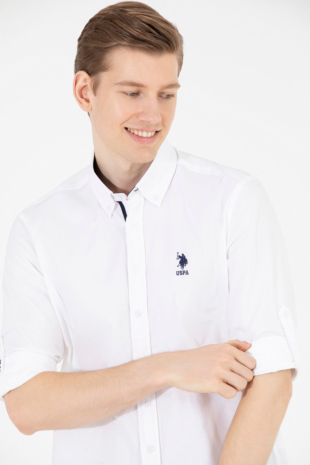 U. S. Polo Assn / Мужская белая рубашка с длинным рукавом - U.s. polo assn фото 2