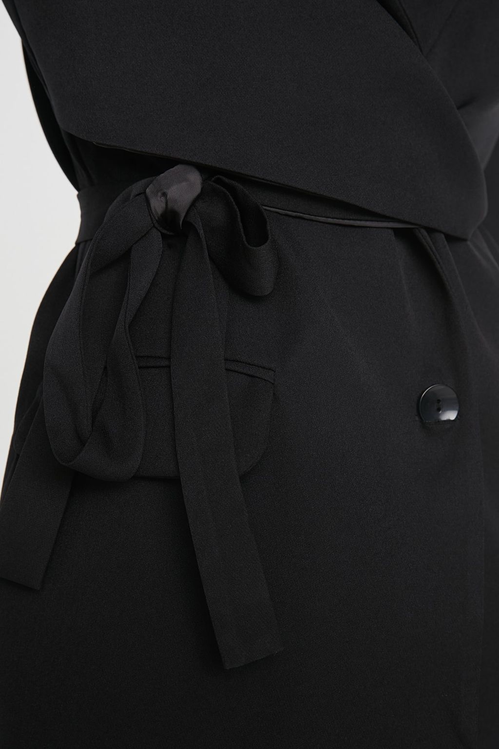 Siyah Kusakl? Regular Astarl? Kruvaze Kapama Dokuma Blazer Ceket TWOAW21CE0320