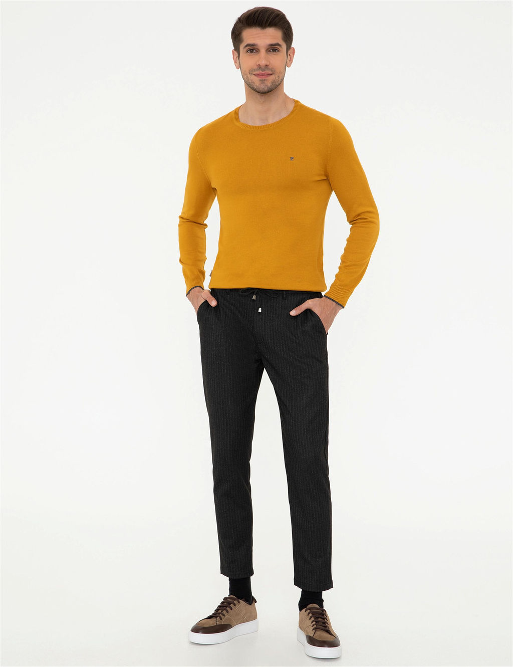 Safran Slim Fit Bisiklet Yaka Basic Triko Kazak - Pierre cardin фото 4