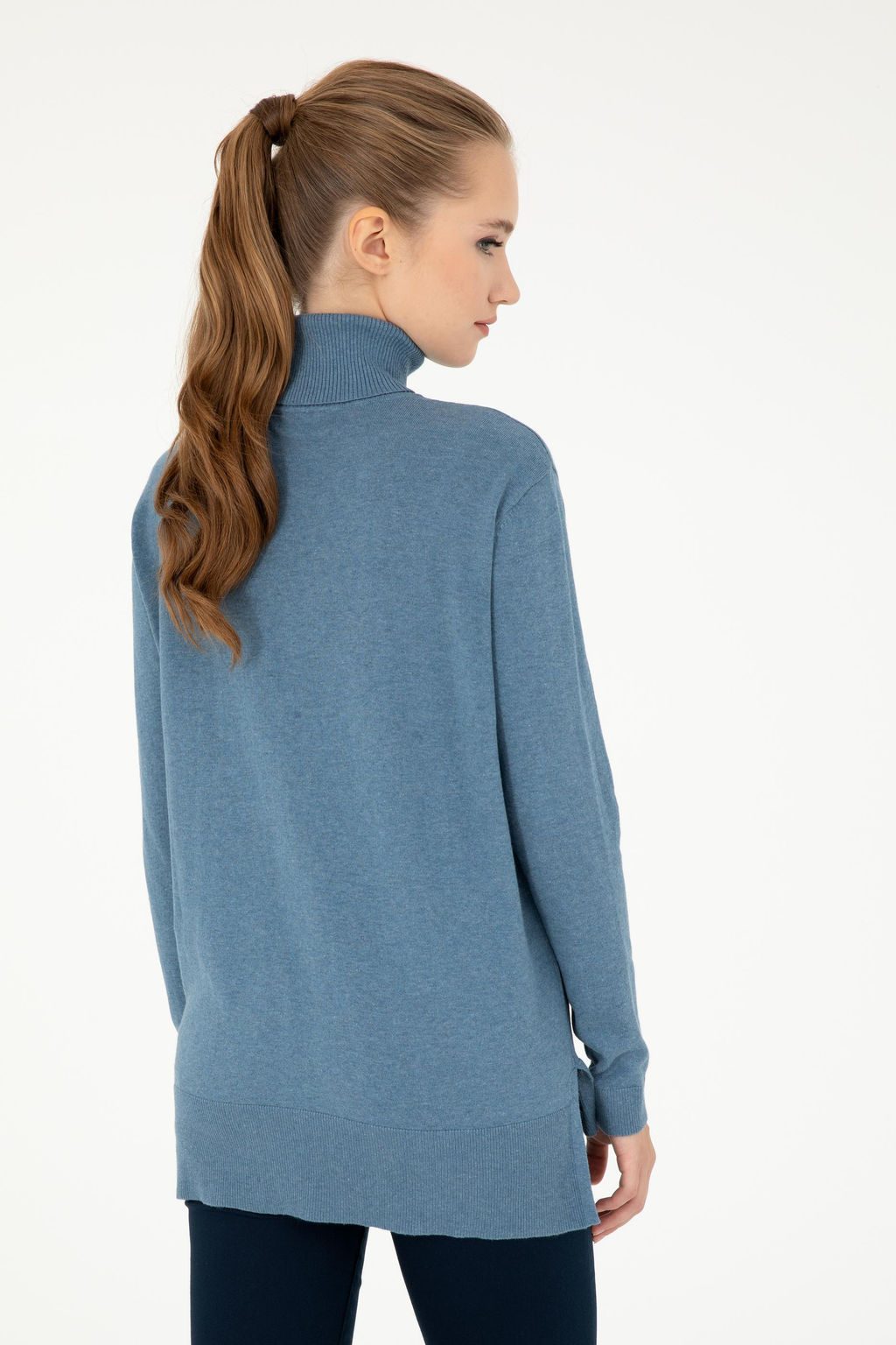 Женская синяя базовая водолазка - U.s. polo assn фото 5