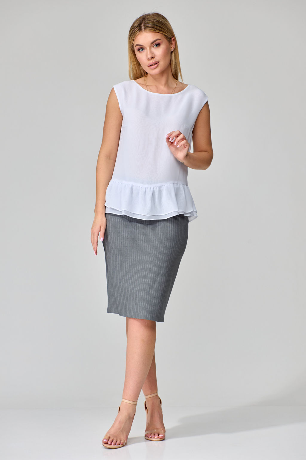 Костюм из жакета, блузки и юбки - Gizart фото 6