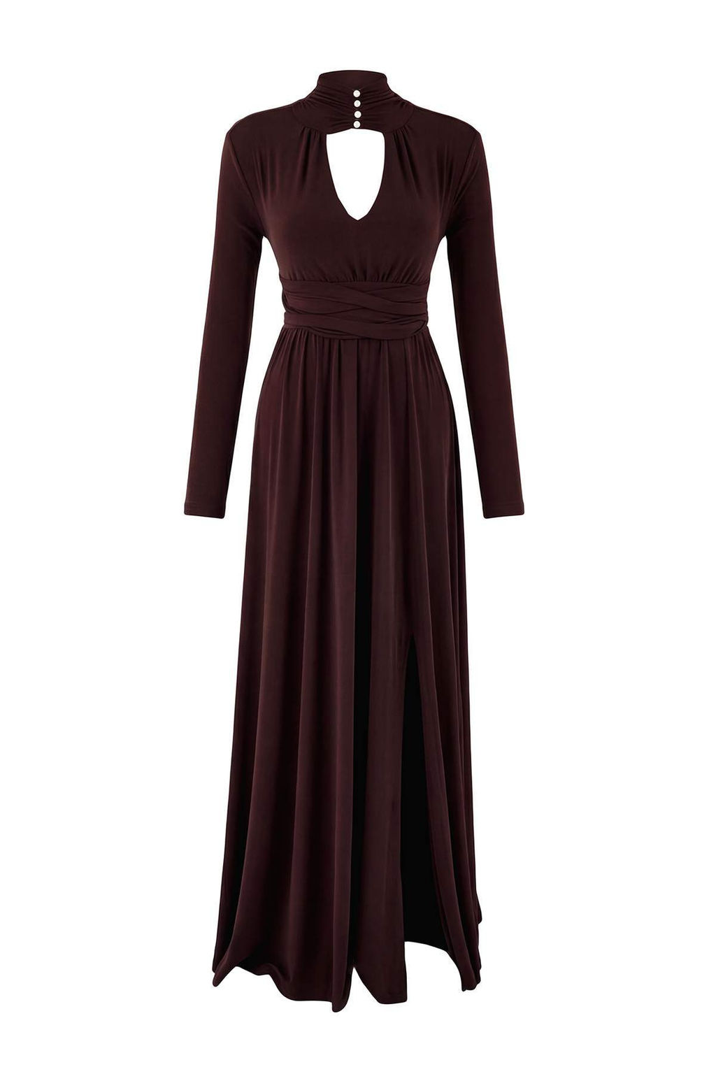 Kahverengi Aksesuar Detayl? Orme Maxi Abiye & Mezuniyet Elbisesi TPRSS26AE00004 - Trendyolmilla фото 5